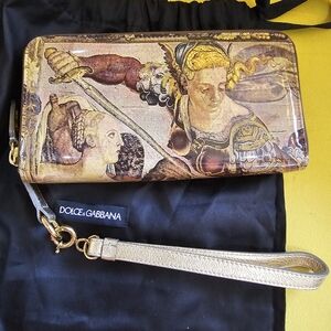 Dolce and Gabana double zip long wallet wristlet